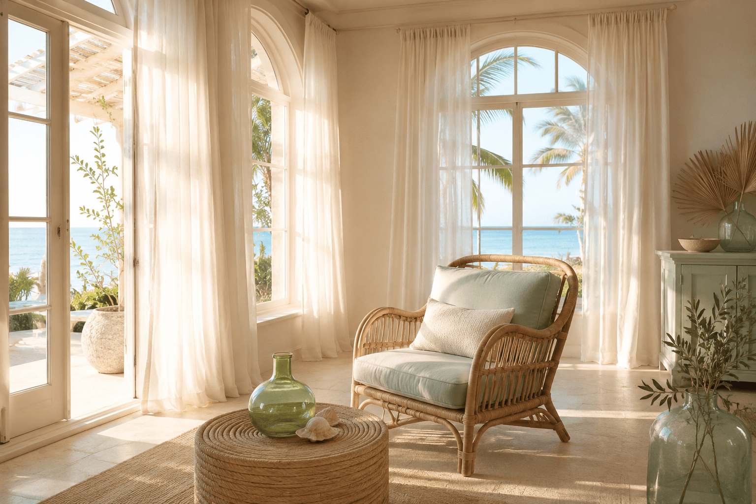 Coastal Airy staged room — Breezy and sunlit