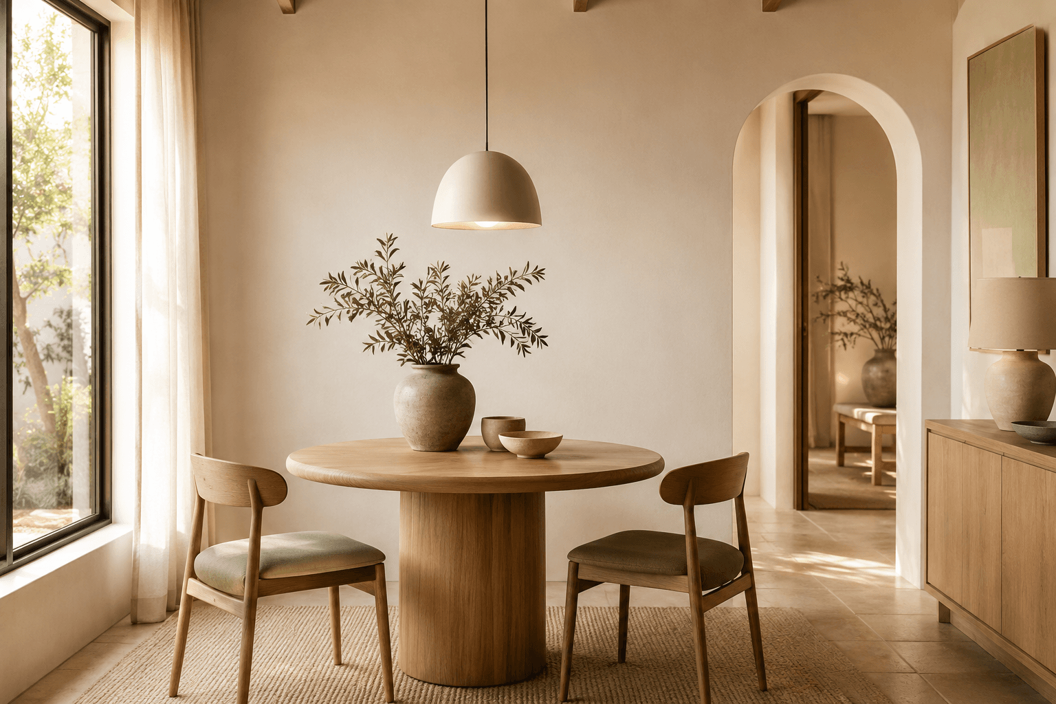 Minimal Neutral staged room — Quiet, uncluttered