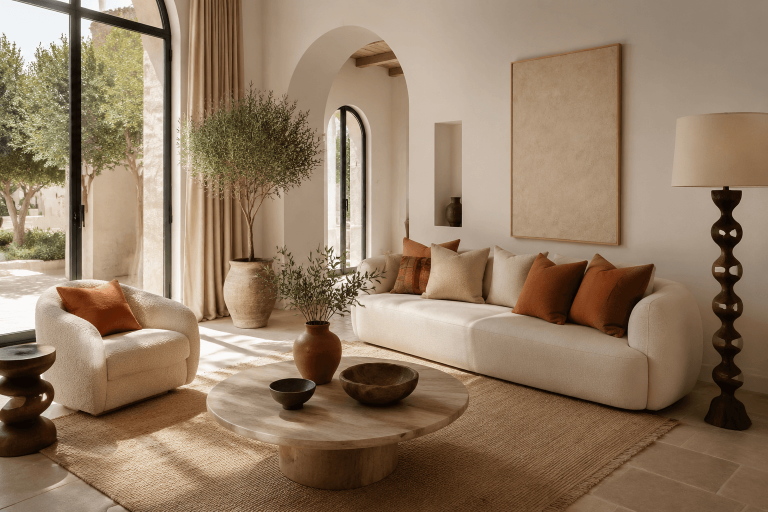 Warm Modern staged room — Soft contemporary warmth